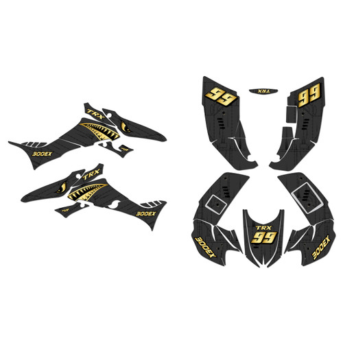 honda trx300ex graphics kit 2007-2013 predator series gold