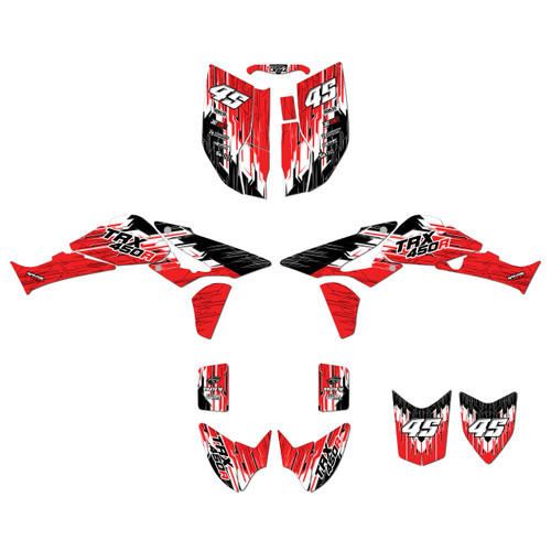 honda trx450r graphics kit 2006-2017 fracture series red