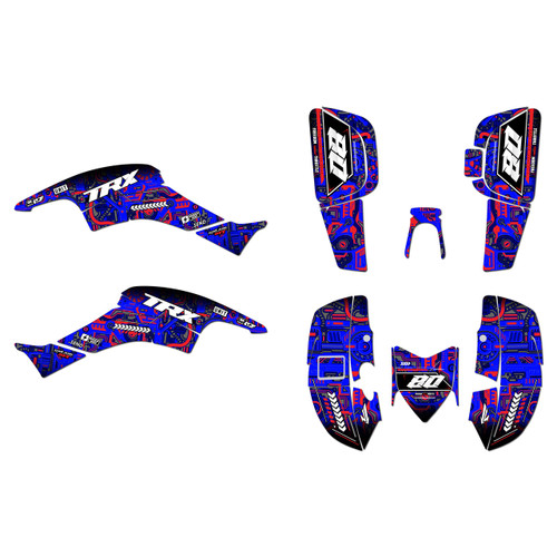 honda trx400ex graphics kit 2005-2007 rift series blue