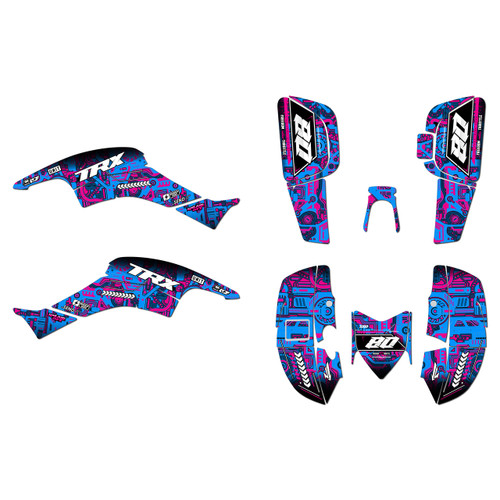 honda trx400ex graphics kit 2005-2007 rift series magenta