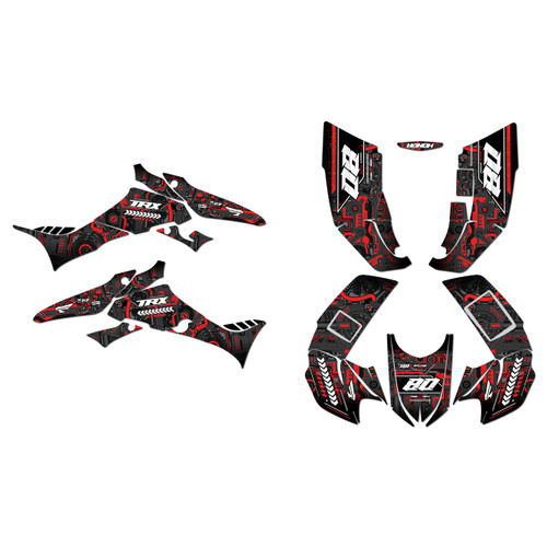 honda trx300ex graphics kit 2007-2013 rift series red