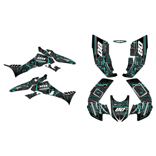 honda trx300ex graphics kit 2007-2013 rift series teal