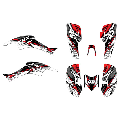 honda trx400ex graphics kit 2005-2007 shred series red