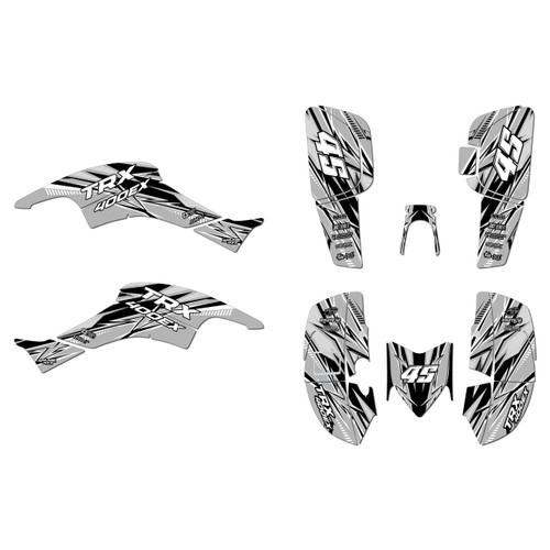 honda trx400ex graphics kit 2005-2007 shred series white