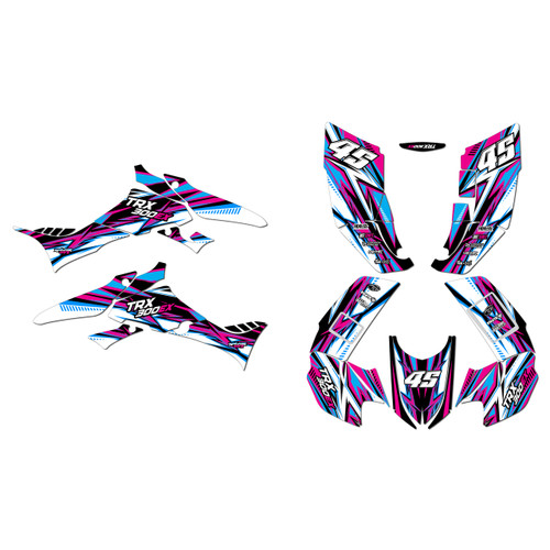 honda trx300ex graphics kit 2007-2013 shred series magenta