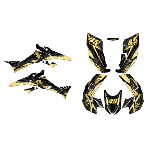 honda trx300ex graphics kit 2007-2013 shred series gold