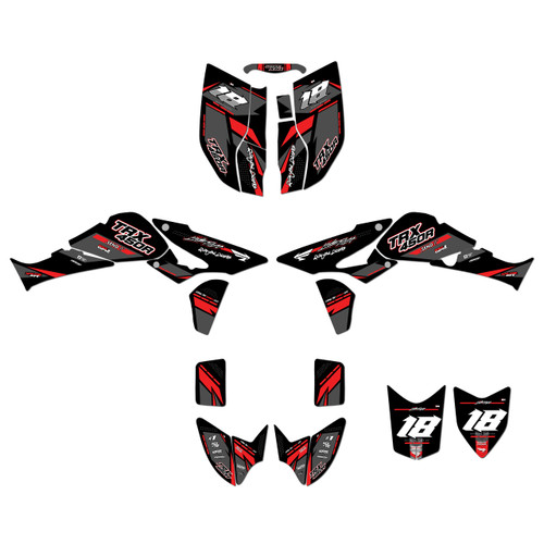 honda trx450r graphics kit 2006-2017 rebel series red