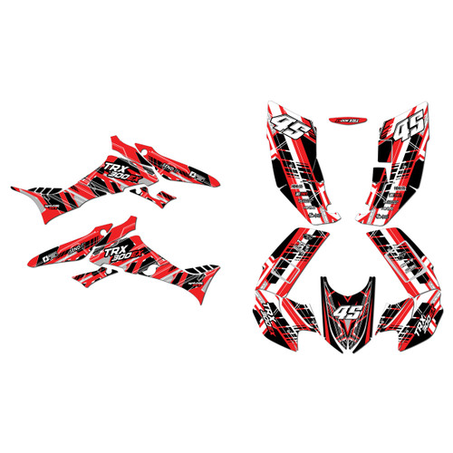honda trx300ex graphics kit 2007-2013 swift series red