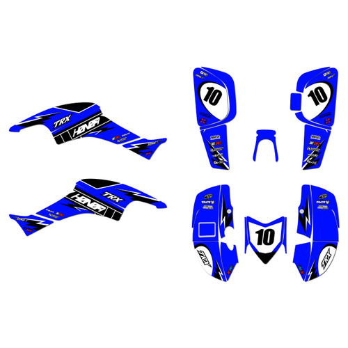 honda trx400ex graphics kit 2005-2007 speed series blue
