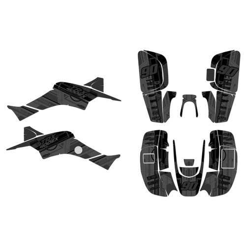 honda trx400ex graphics kit 1999-2004 future series smoke