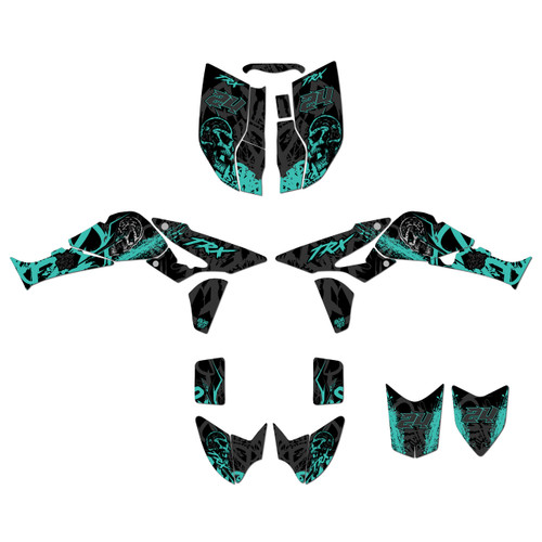 honda trx450r graphics kit 2006-2017 revolt series teal