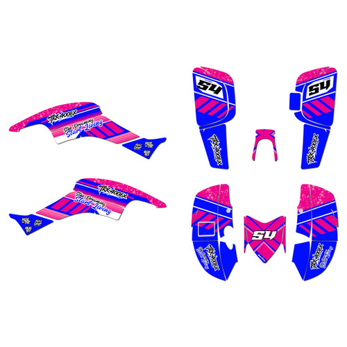honda trx400ex graphics kit 2005-2007 split series magenta