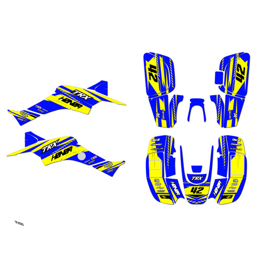 honda trx400ex graphics kit 1999-2004 lethal series yellow