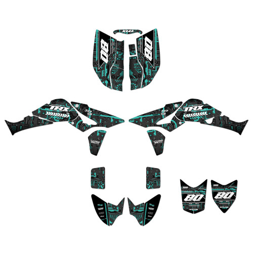 honda trx450r graphics kit 2006-2017 rift series teal