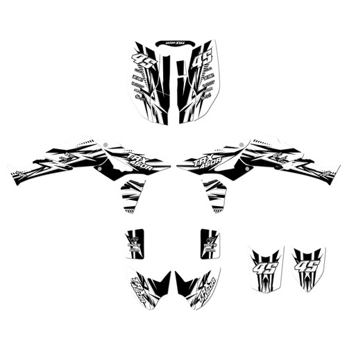 honda trx450r graphics kit 2006-2017 shred series white