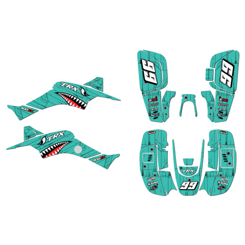 honda trx400ex graphics kit 1999-2004 predator series teal