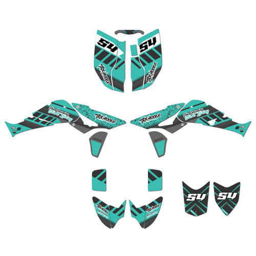 honda trx450r graphics kit 2006-2017 split series teal