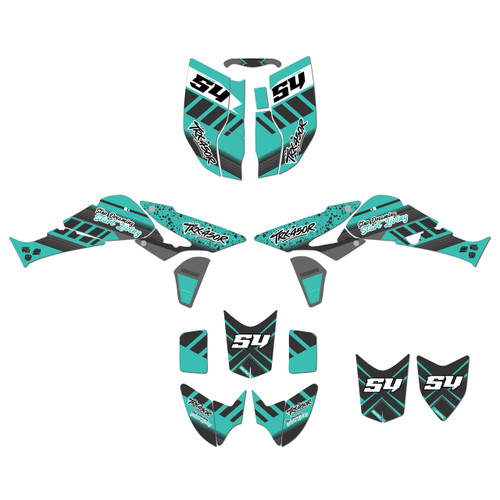 honda trx450r graphics kit 2006-2017 split series teal