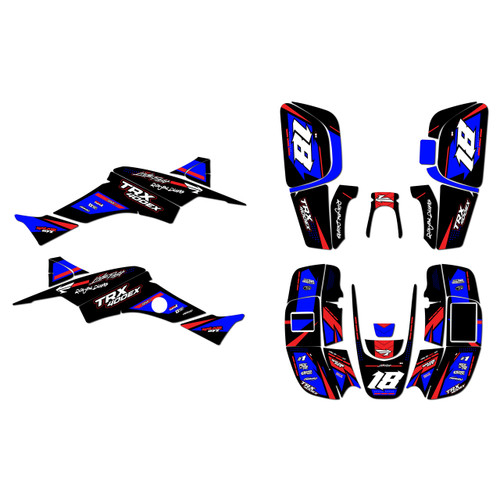 honda trx400ex graphics kit 1999-2004 rebel series blue