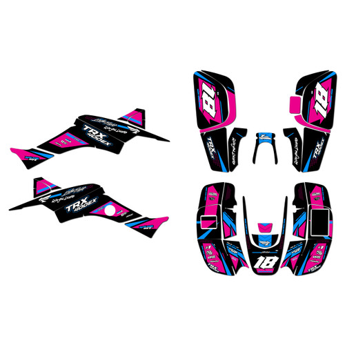 honda trx400ex graphics kit 1999-2004 rebel series magenta