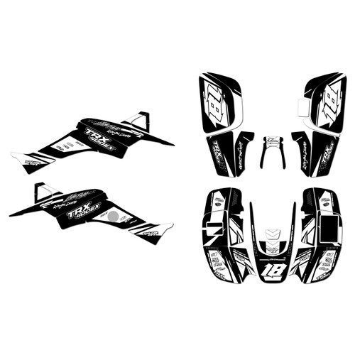 honda trx400ex graphics kit 1999-2004 rebel series white