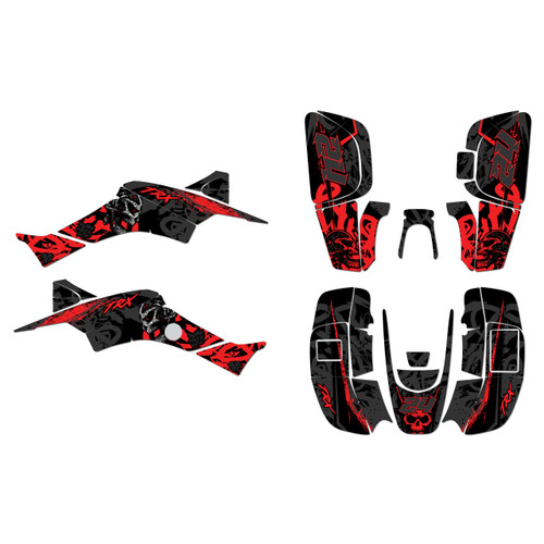 honda trx400ex graphics kit 1999-2004 revolt series red