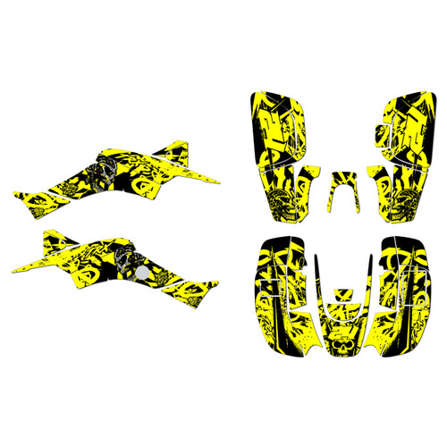 honda trx400ex graphics kit 1999-2004 revolt series yellow