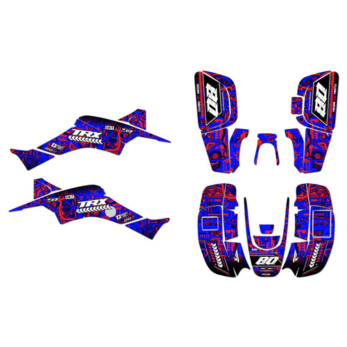 honda trx400ex graphics kit 1999-2004 rift series blue
