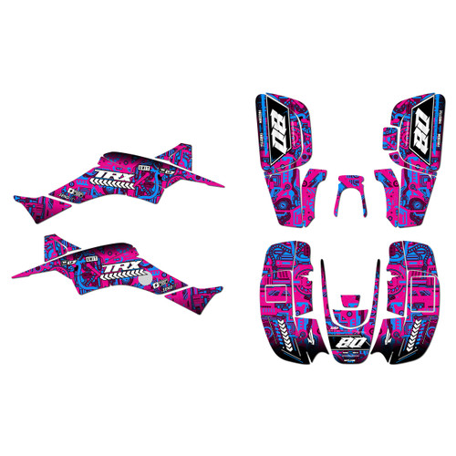 honda trx400ex graphics kit 1999-2004 rift series magenta