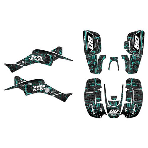 honda trx400ex graphics kit 1999-2004 rift series teal