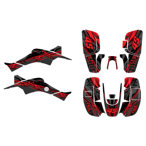 honda trx400ex graphics kit 1999-2004 shred series red-shift
