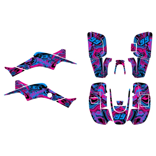 honda trx400ex graphics kit 1999-2004 snagged series magenta
