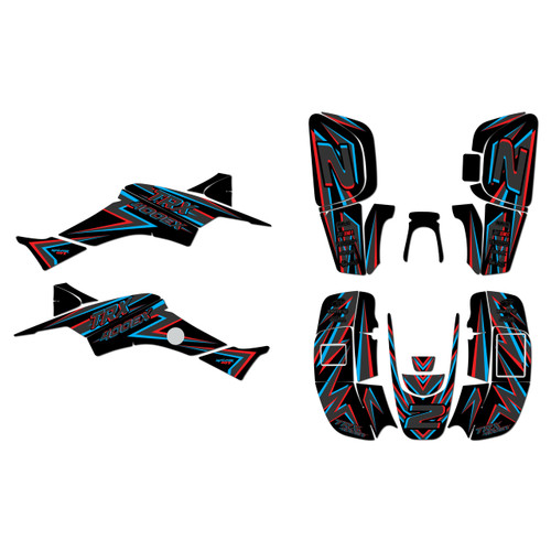 honda trx400ex graphics kit 1999-2004 vision series smoke