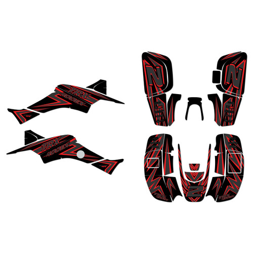 honda trx400ex graphics kit 1999-2004 vision series red-shift