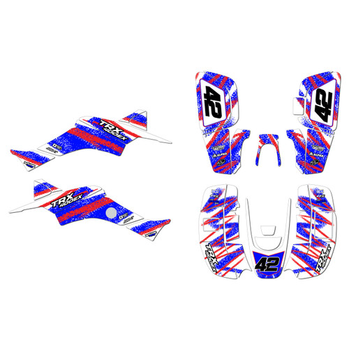honda trx400ex graphics kit 1999-2004 whiplash series blue