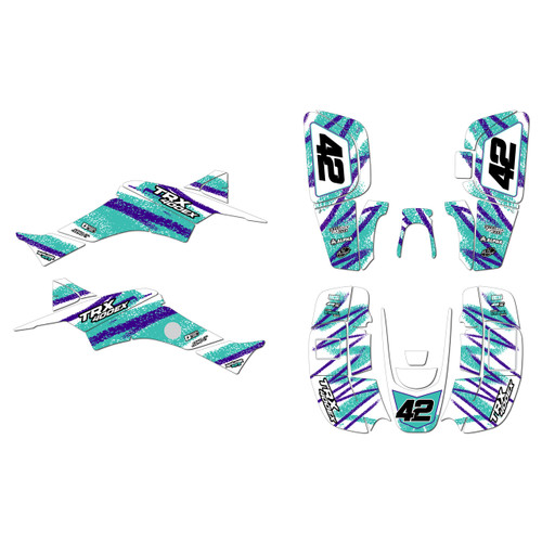 honda trx400ex graphics kit 1999-2004 whiplash series teal
