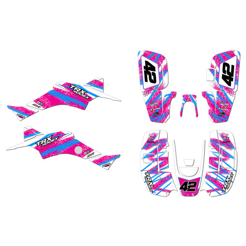 honda trx400ex graphics kit 1999-2004 whiplash series magenta