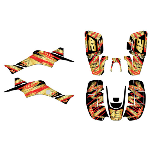 honda trx400ex graphics kit 1999-2004 whiplash series gold