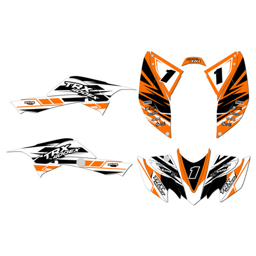 honda trx400ex graphics kit 2008-2016 blazing series orange
