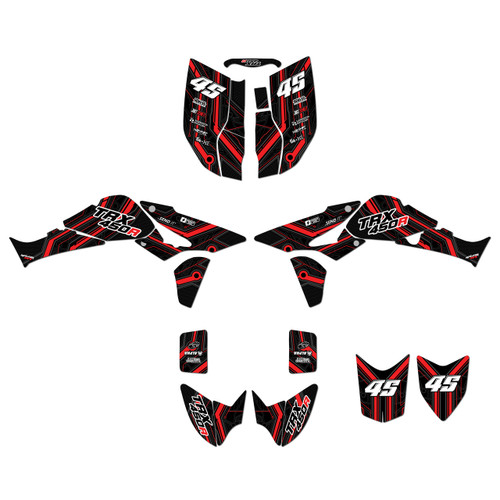 honda trx450r graphics kit 2004-2005 electron series red