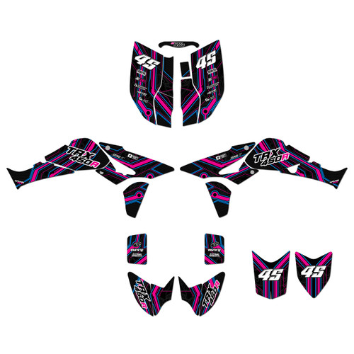 honda trx450r graphics kit 2004-2005 electron series magenta