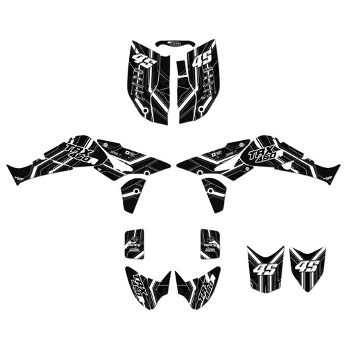 honda trx450r graphics kit 2004-2005 electron series white