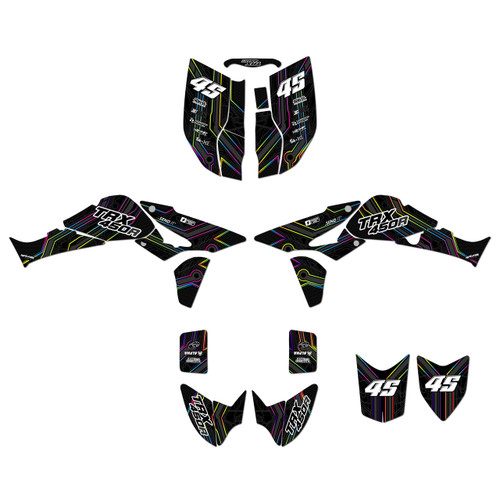 honda trx450r graphics kit 2004-2005 electron series rainbow