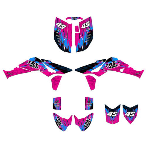 honda trx450r graphics kit 2004-2005 fracture series magenta