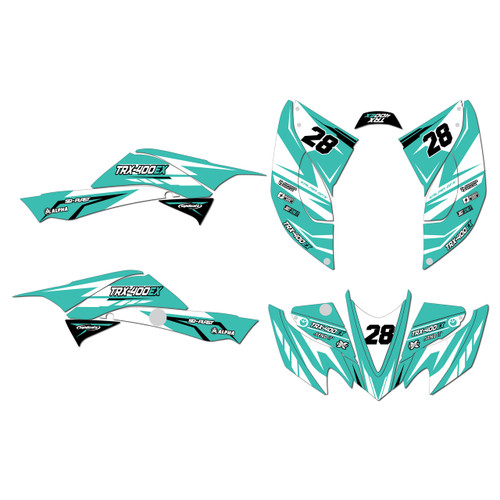 honda trx400ex graphics kit 2008-2016 factory series teal