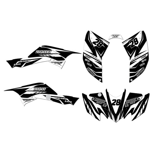 honda trx400ex graphics kit 2008-2016 factory series white