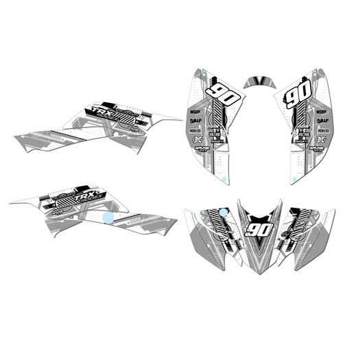 honda trx400ex graphics kit 2008-2016 future series white