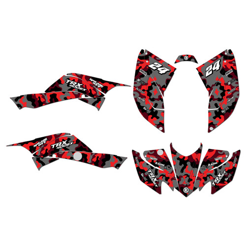 honda trx400ex graphics kit 2008-2016 invasion series red