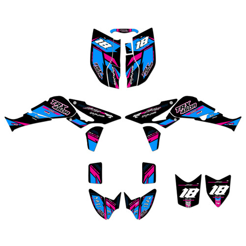 honda trx450r graphics kit 2004-2005 rebel series magenta