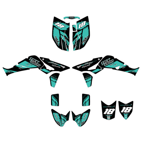 honda trx450r graphics kit 2004-2005 rebel series teal
